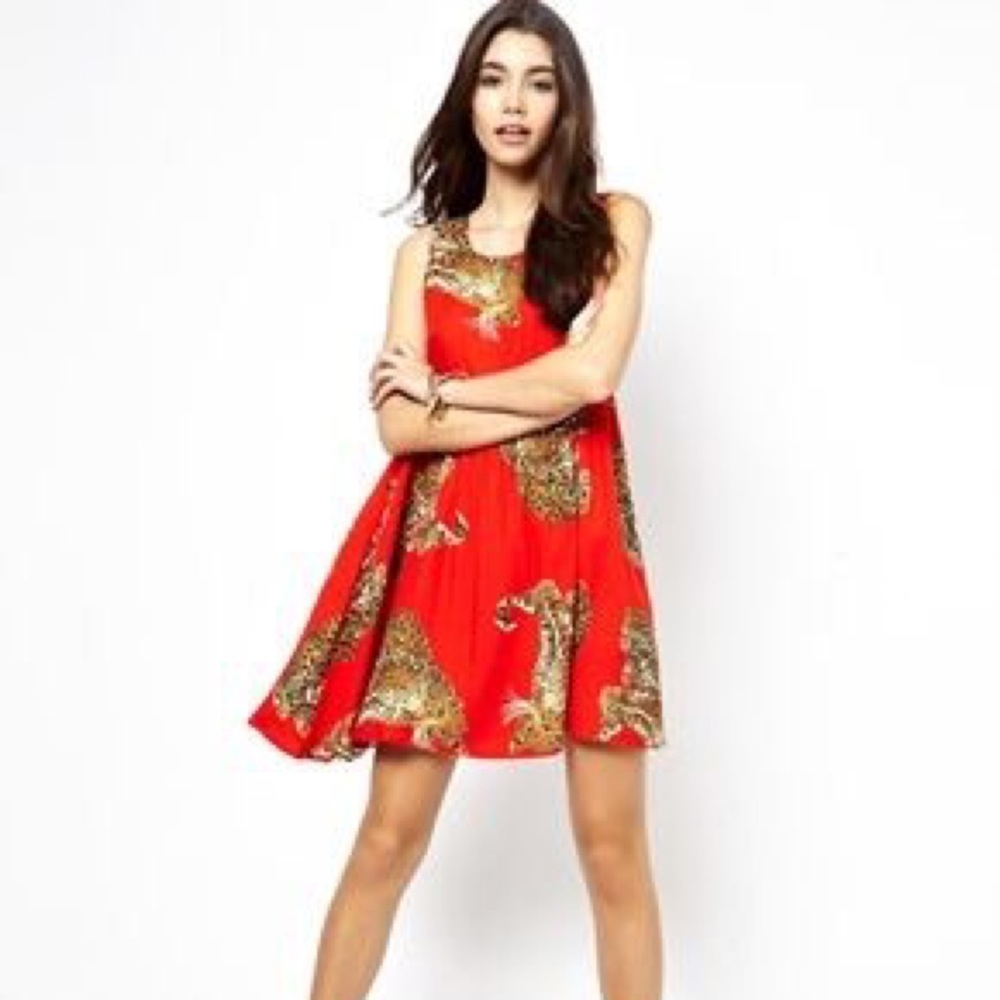 MINKPINK Red Cheetah Dress